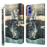 Custodia TPU con pittura 3D in pelle PU per OPPO Reno7 5G e OPPO Reno7 5G/Find