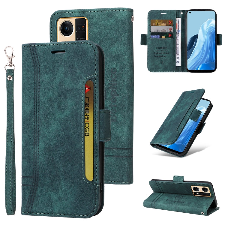 Custodia in pelle con fibbia doppio lato per OPPO Reno7, Realme 9i, OPPO Reno7 /