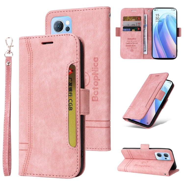 Custodia in pelle con fibbia doppio lato per OPPO Reno7, Realme 9i, OPPO Reno7 /