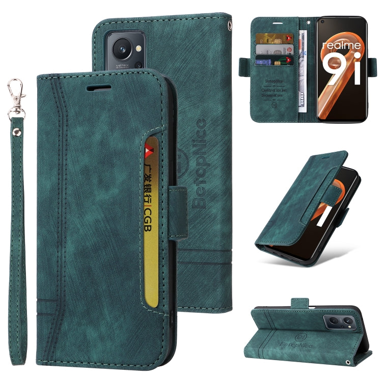 Custodia in pelle con fibbia doppio lato per OPPO Reno7, Realme 9i, OPPO Reno7 /