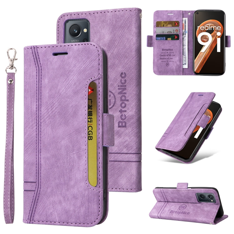 Custodia in pelle con fibbia doppio lato per OPPO Reno7, Realme 9i, OPPO Reno7 /