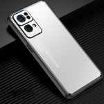 Custodia metallo satinato per OPPO Reno7 Pro e OPPO Reno7 e Reno7, argento