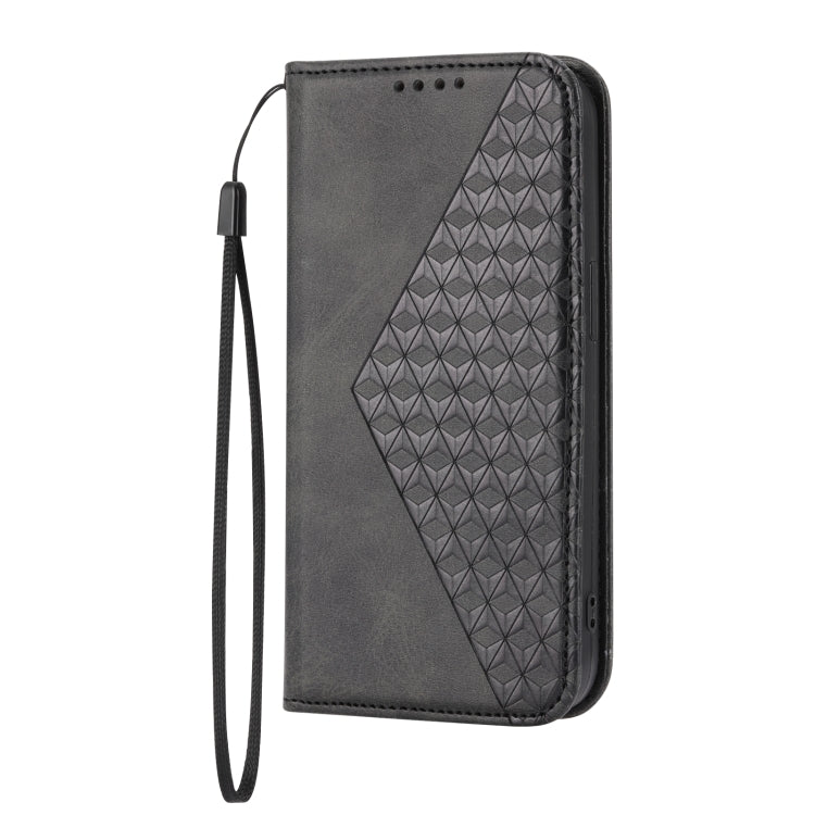Custodia per telefono in pelle con chiusura magnetica a griglia cubica in vitello, For Samsung Galaxy A22 5G JP Version, For Samsung Galaxy A03s 166mm, For Samsung Galaxy A03s 165.8mm, For Samsung Galaxy A13 4G / 5G