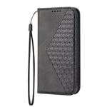 Custodia per telefono in pelle con chiusura magnetica a griglia cubica in vitello, For Samsung Galaxy A53 5G, For Samsung Galaxy A73 5G