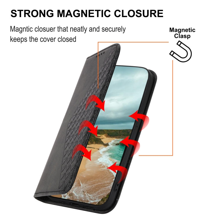 Custodia per telefono in pelle con chiusura magnetica a griglia cubica in vitello, For Samsung Galaxy A53 5G, For Samsung Galaxy A73 5G