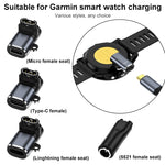 Adattatore ricarica orologio Garmin con connettori multipli