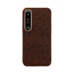 Custodia in vera pelle di struzzo con placcatura nano per Sony Xperia 1 e 10 IV