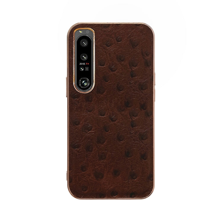Custodia in vera pelle di struzzo con placcatura nano per Sony Xperia 1 e 10 IV