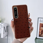 Custodia in vera pelle di struzzo con placcatura nano per Sony Xperia 1 e 10 IV