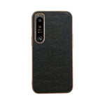 Custodia in vera pelle di struzzo con placcatura nano per Sony Xperia 1 e 10 IV