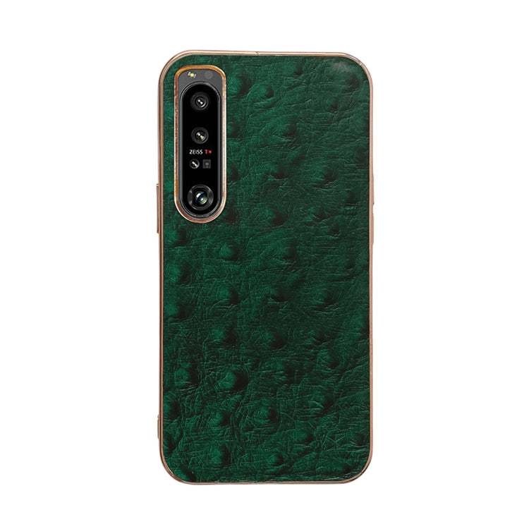 Custodia in vera pelle di struzzo con placcatura nano per Sony Xperia 1 e 10 IV