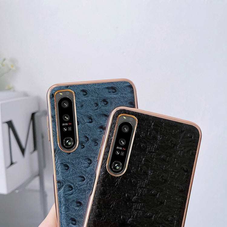 Custodia in vera pelle di struzzo con placcatura nano per Sony Xperia 1 e 10 IV