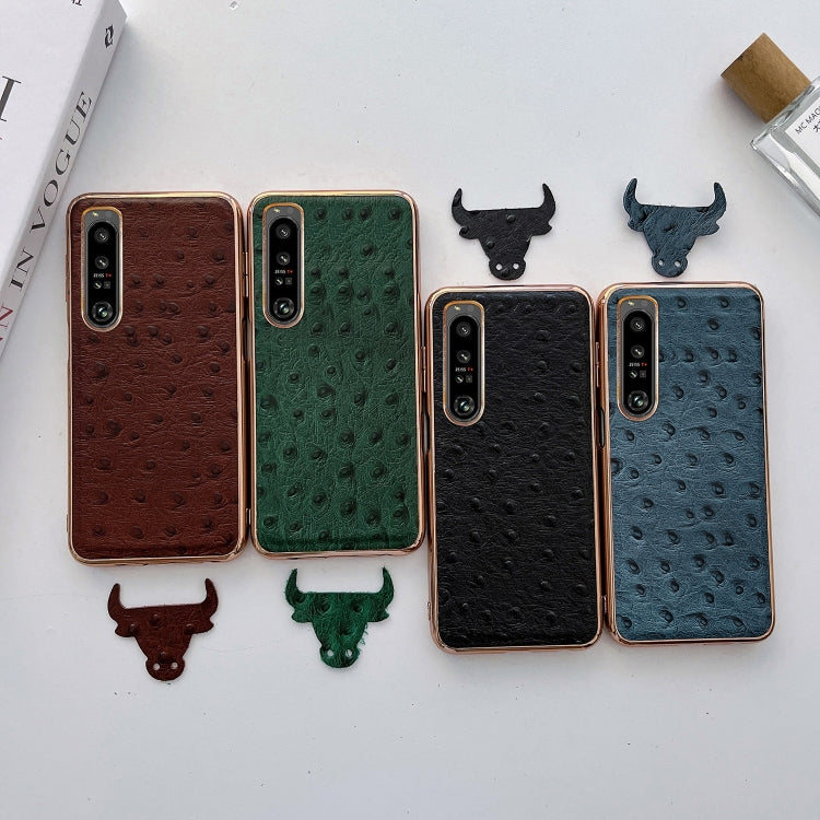 Custodia in vera pelle di struzzo con placcatura nano per Sony Xperia 1 e 10 IV