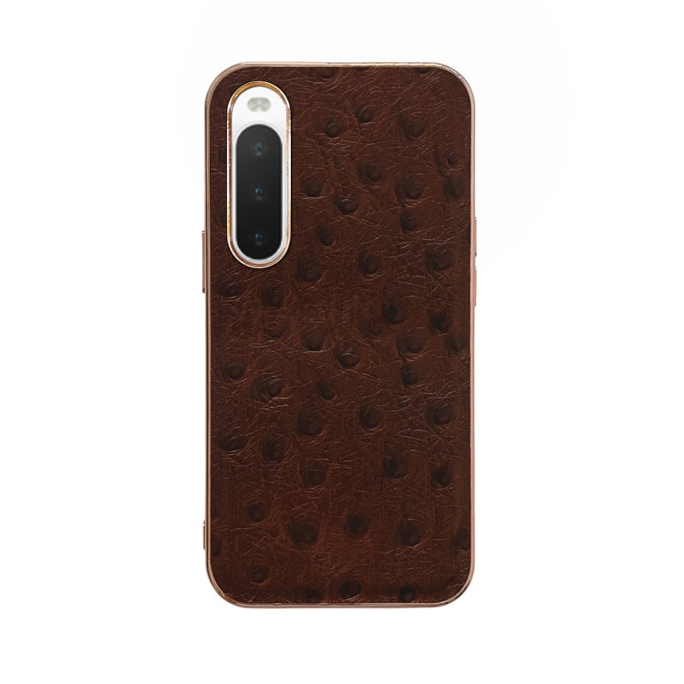 Custodia in vera pelle di struzzo con placcatura nano per Sony Xperia 1 e 10 IV