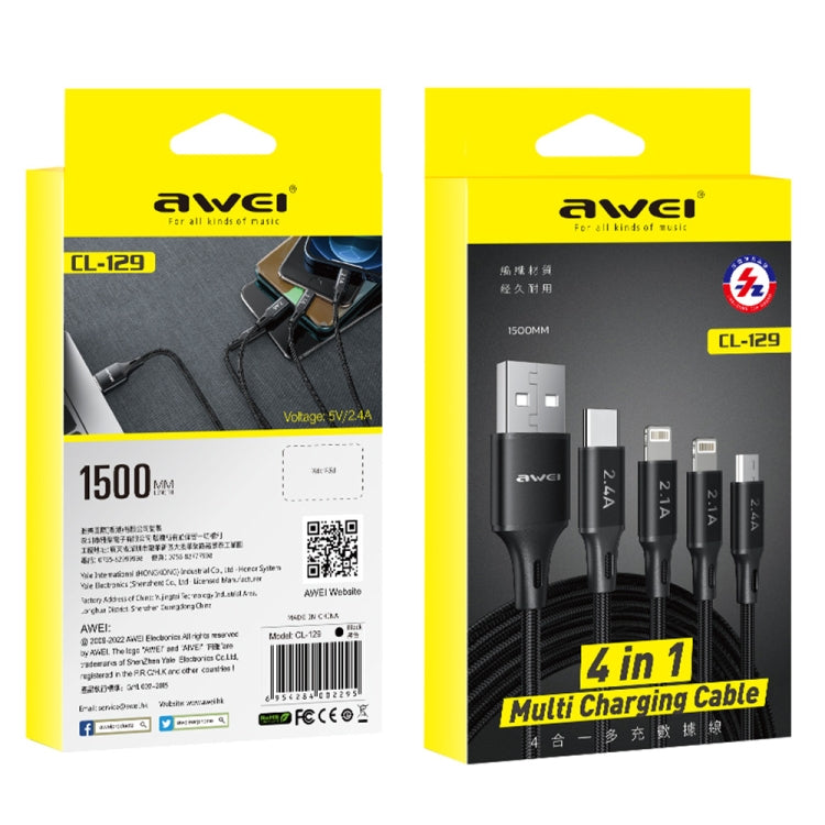 Cavo ricarica multiplo USB a USB-C 4 in 1 1,5m