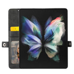 Custodia per telefono in pelle con trama di vitello a griglia cubica, For Samsung Galaxy Z Fold4, For Samsung Galaxy Z Fold3 5G, For Samsung Galaxy Z Flip4, For Samsung Galaxy Z Flip3 5G