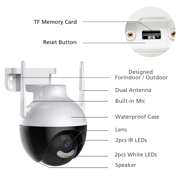 QX62 Telecamera di sorveglianza WiFi HD 4MP EU Plug