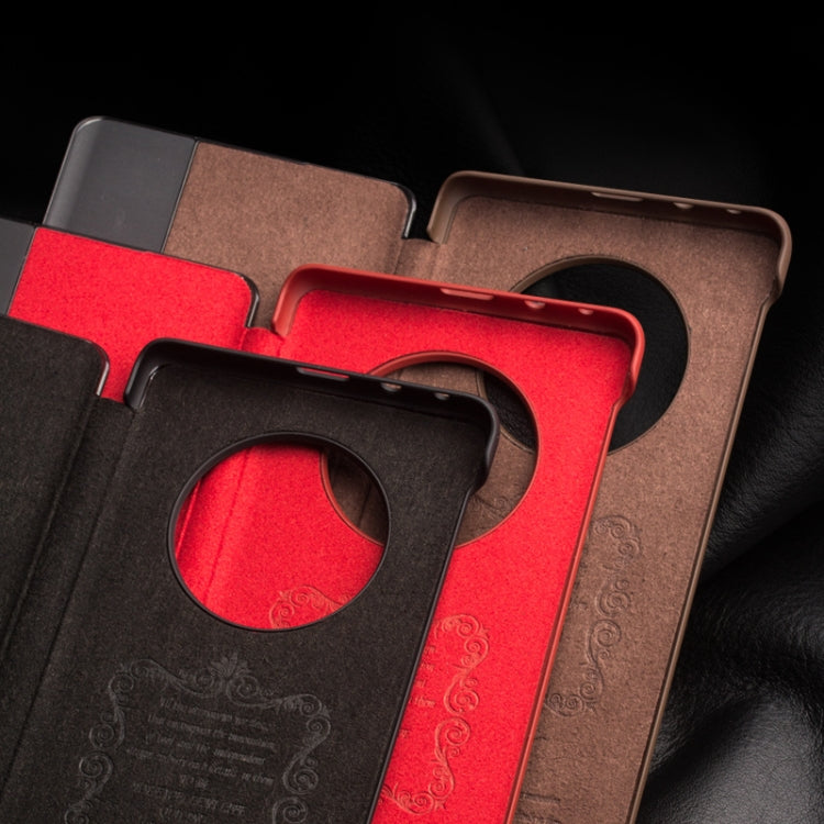 Custodia in vera pelle con finestra laterale per Huawei Mate 50 Pro, Mate 50