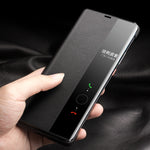 Custodia in vera pelle con finestra laterale per Huawei Mate 50 Pro, Mate 50