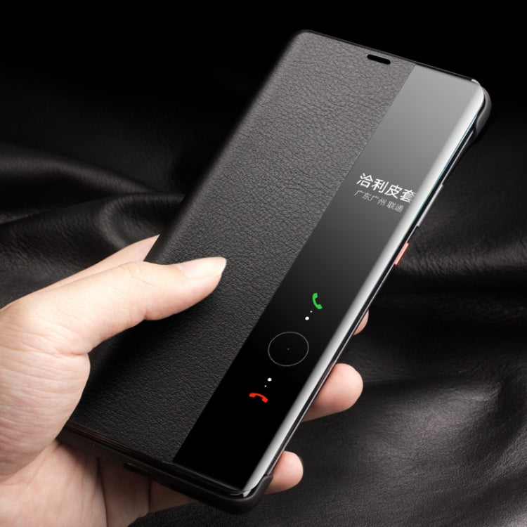 Custodia in vera pelle con finestra laterale per Huawei Mate 50 Pro, Mate 50