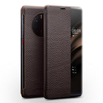 Custodia in vera pelle con finestra laterale per Huawei Mate 50 Pro, Mate 50