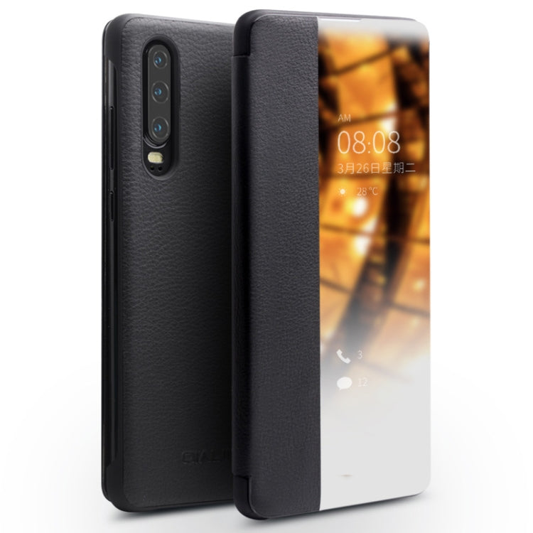 Custodia in vera pelle con finestra laterale per Huawei Mate 50 Pro, Mate 50