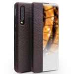 Custodia in vera pelle con finestra laterale per Huawei Mate 50 Pro, Mate 50