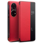 Custodia in vera pelle con finestra laterale per Huawei Mate 50 Pro, Mate 50
