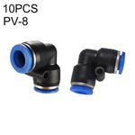 Connettore pneumatico a gomito in plastica PV-4 a PV-16 10 pezzi
