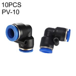 Connettore pneumatico a gomito in plastica PV-4 a PV-16 10 pezzi