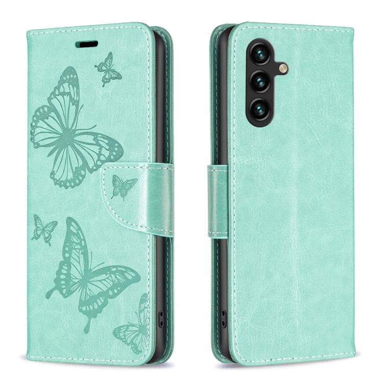 Custodia in pelle con motivo a due farfalle in rilievo, For Samsung Galaxy A14 5G, For Samsung Galaxy S23+ 5G, For Samsung Galaxy S23 Ultra 5G, For Samsung Galaxy S23 5