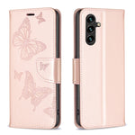 Custodia in pelle con motivo a due farfalle in rilievo, For Samsung Galaxy A14 5G, For Samsung Galaxy S23+ 5G, For Samsung Galaxy S23 Ultra 5G, For Samsung Galaxy S23 5