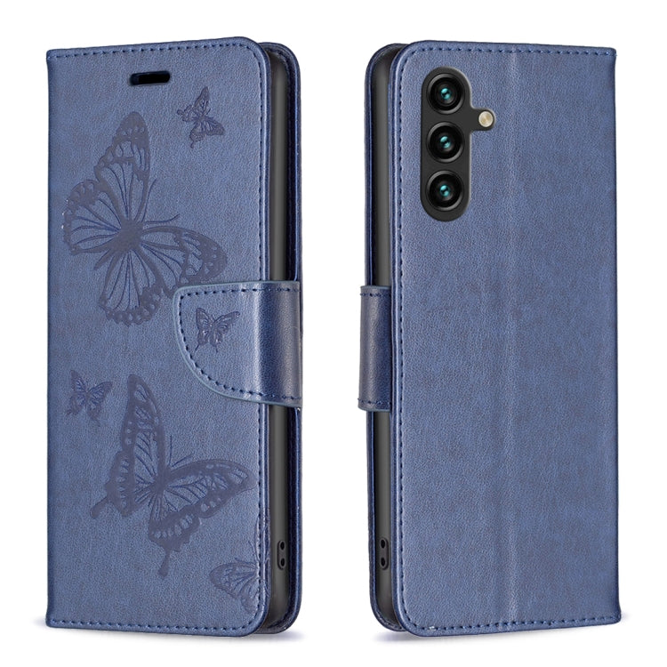 Custodia in pelle con motivo a due farfalle in rilievo, For Samsung Galaxy A14 5G, For Samsung Galaxy S23+ 5G, For Samsung Galaxy S23 Ultra 5G, For Samsung Galaxy S23 5