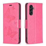 Custodia in pelle con motivo a due farfalle in rilievo, For Samsung Galaxy A14 5G, For Samsung Galaxy S23+ 5G, For Samsung Galaxy S23 Ultra 5G, For Samsung Galaxy S23 5