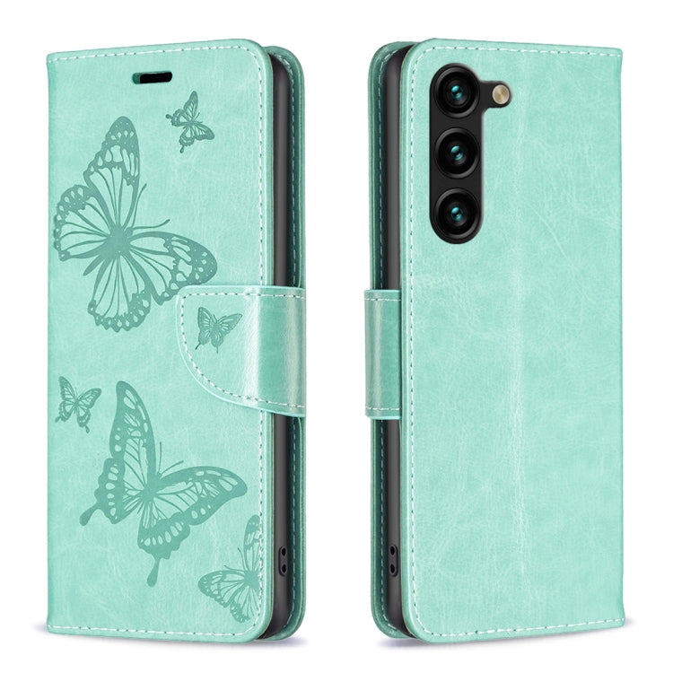Custodia in pelle con motivo a due farfalle in rilievo, For Samsung Galaxy A14 5G, For Samsung Galaxy S23+ 5G, For Samsung Galaxy S23 Ultra 5G, For Samsung Galaxy S23 5
