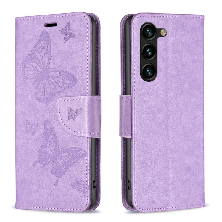 Custodia in pelle con motivo a due farfalle in rilievo, For Samsung Galaxy A14 5G, For Samsung Galaxy S23+ 5G, For Samsung Galaxy S23 Ultra 5G, For Samsung Galaxy S23 5
