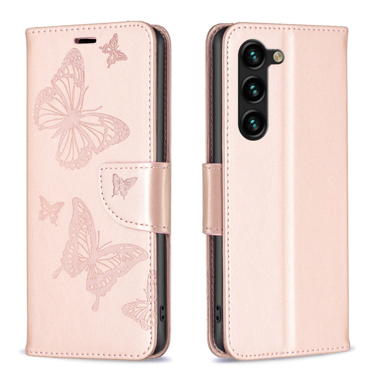Custodia in pelle con motivo a due farfalle in rilievo, For Samsung Galaxy A14 5G, For Samsung Galaxy S23+ 5G, For Samsung Galaxy S23 Ultra 5G, For Samsung Galaxy S23 5