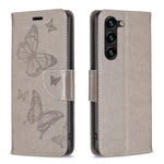 Custodia in pelle con motivo a due farfalle in rilievo, For Samsung Galaxy A14 5G, For Samsung Galaxy S23+ 5G, For Samsung Galaxy S23 Ultra 5G, For Samsung Galaxy S23 5