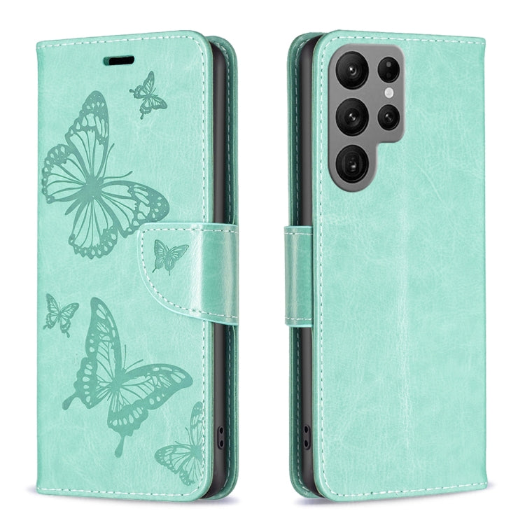 Custodia in pelle con motivo a due farfalle in rilievo, For Samsung Galaxy A14 5G, For Samsung Galaxy S23+ 5G, For Samsung Galaxy S23 Ultra 5G, For Samsung Galaxy S23 5