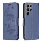 Custodia in pelle con motivo a due farfalle in rilievo, For Samsung Galaxy A14 5G, For Samsung Galaxy S23+ 5G, For Samsung Galaxy S23 Ultra 5G, For Samsung Galaxy S23 5