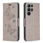 Custodia in pelle con motivo a due farfalle in rilievo, For Samsung Galaxy A14 5G, For Samsung Galaxy S23+ 5G, For Samsung Galaxy S23 Ultra 5G, For Samsung Galaxy S23 5