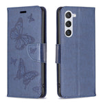 Custodia in pelle con motivo a due farfalle in rilievo, For Samsung Galaxy A14 5G, For Samsung Galaxy S23+ 5G, For Samsung Galaxy S23 Ultra 5G, For Samsung Galaxy S23 5