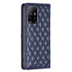 Custodia a conchiglia magnetica in pelle Diamond Lattice per OPPO A94 5G e altri