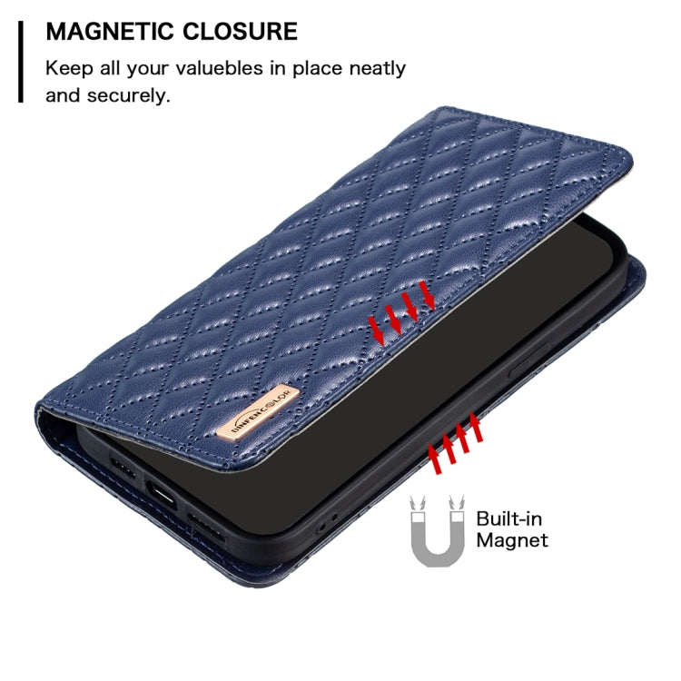 Custodia a conchiglia magnetica in pelle Diamond Lattice per OPPO A94 5G e altri
