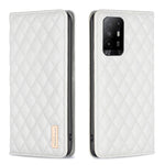 Custodia a conchiglia magnetica in pelle Diamond Lattice per OPPO A94 5G e altri