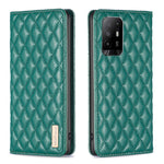 Custodia a conchiglia magnetica in pelle Diamond Lattice per OPPO A94 5G e altri