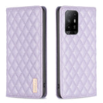 Custodia a conchiglia magnetica in pelle Diamond Lattice per OPPO A94 5G e altri