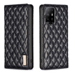 Custodia a conchiglia magnetica in pelle Diamond Lattice per OPPO A94 5G e altri
