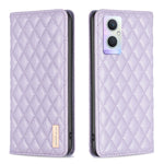 Custodia a conchiglia magnetica in pelle Diamond Lattice per OPPO A94 5G e altri