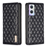 Custodia a conchiglia magnetica in pelle Diamond Lattice per OPPO A94 5G e altri